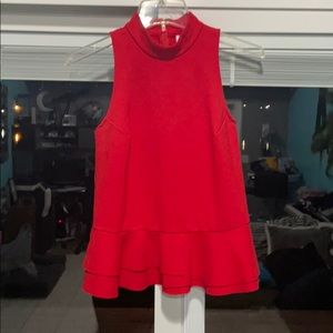 Red sleeveless Top Anthropologie size xs